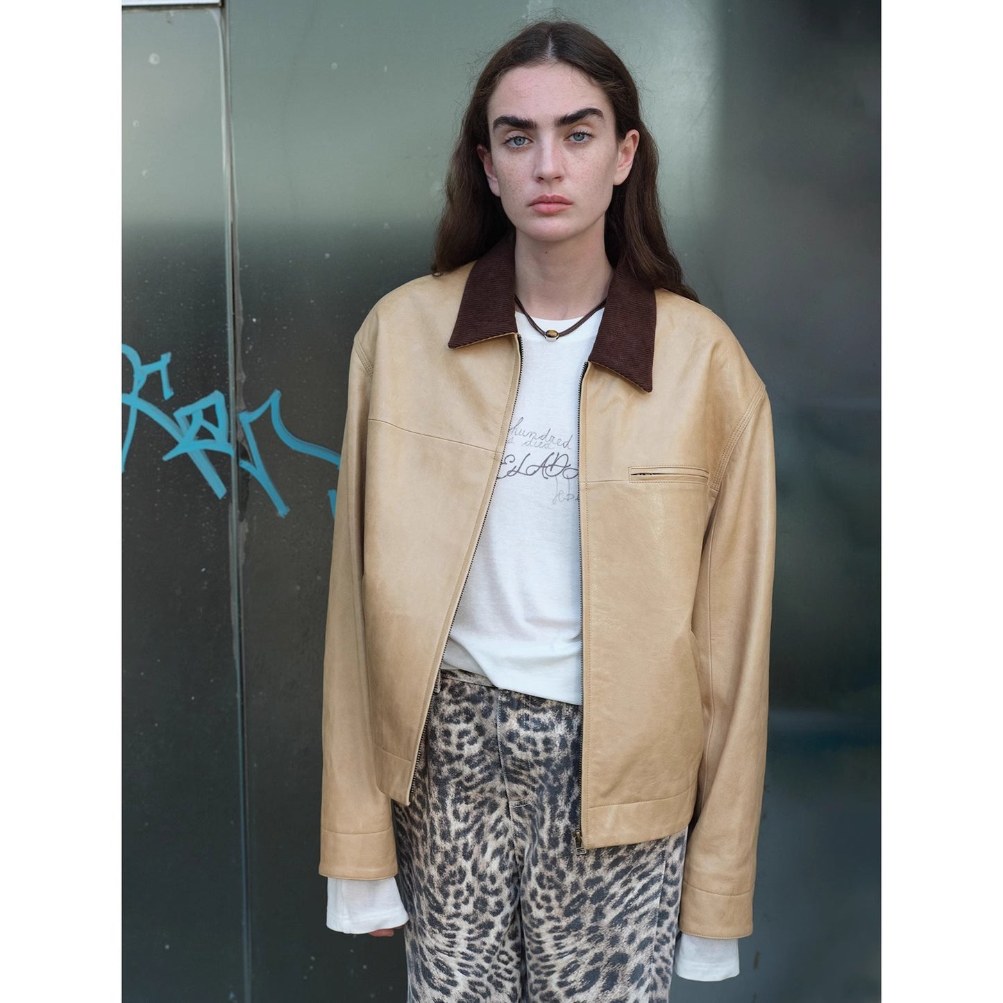 “Light Chaser” High Street Casual New Zealand Imported Wide Shoulder Genuine Leather Workwear Jacket Leather Jacket Autumn