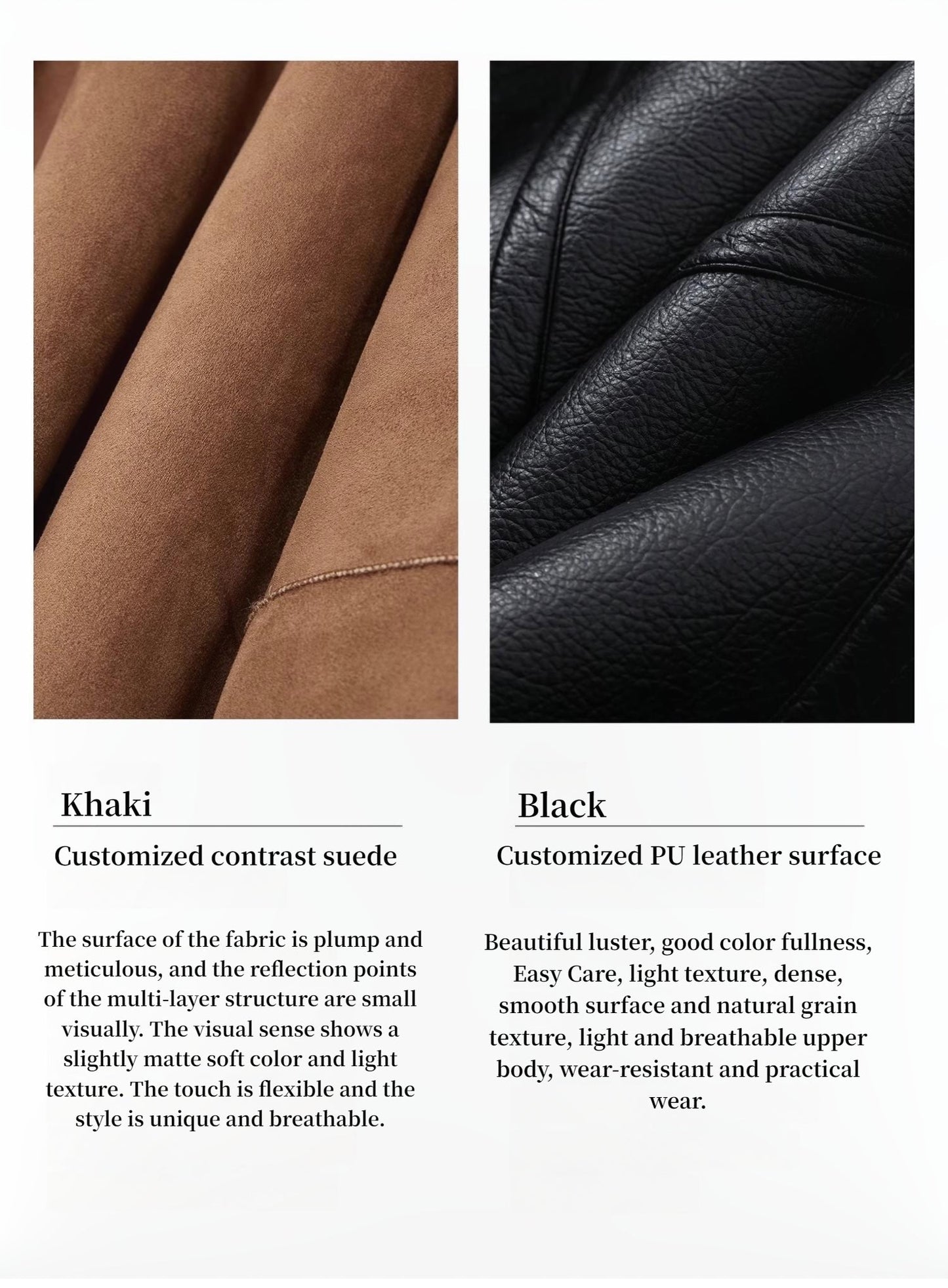 “August Night”Wool Artificial Compound Leather Reversible Shearling Jacket
