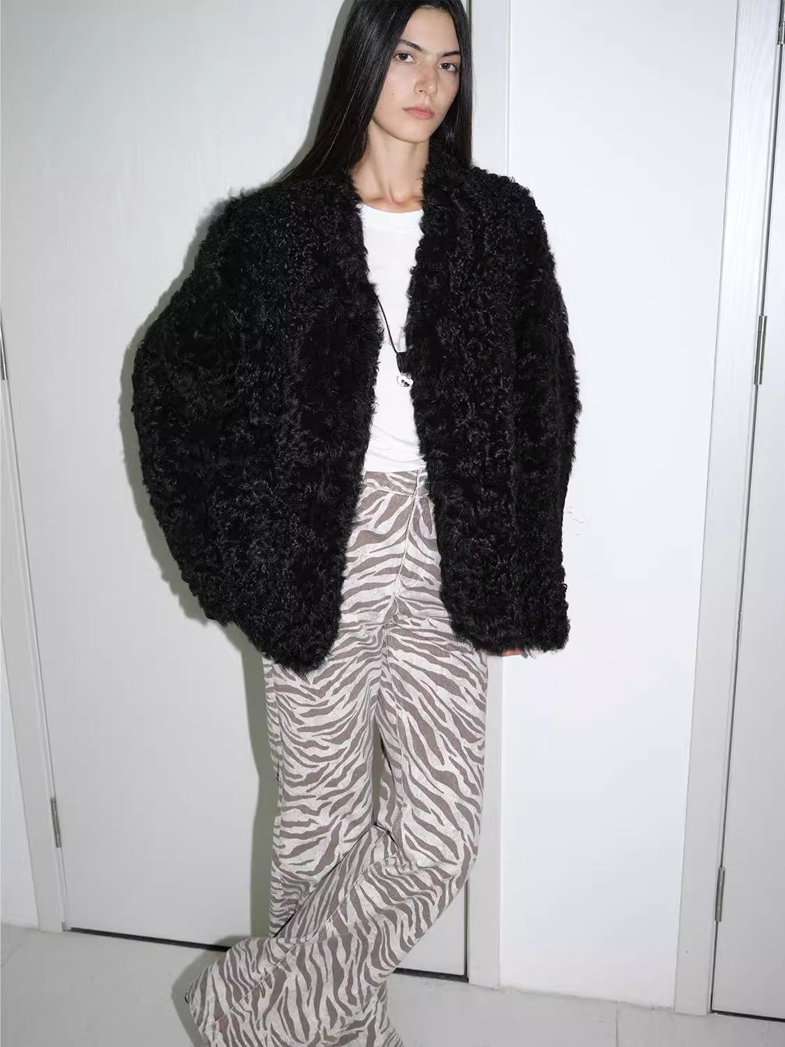 My Little Curly Imported Tuscan Black Sheepskin Jacket