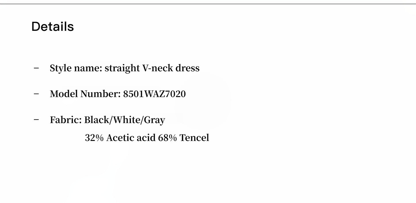 Elegant and intellectual triacetate Tencel blended skin-friendly transparent splicing design V-neck dress