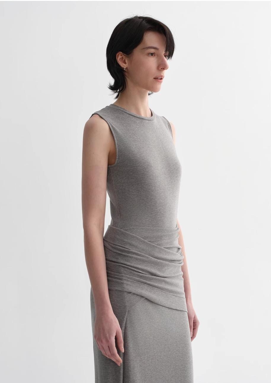 Ice silk wool blend dress with adjustable waistline, hip-flattering design, slim fit for a figure-slimming effect