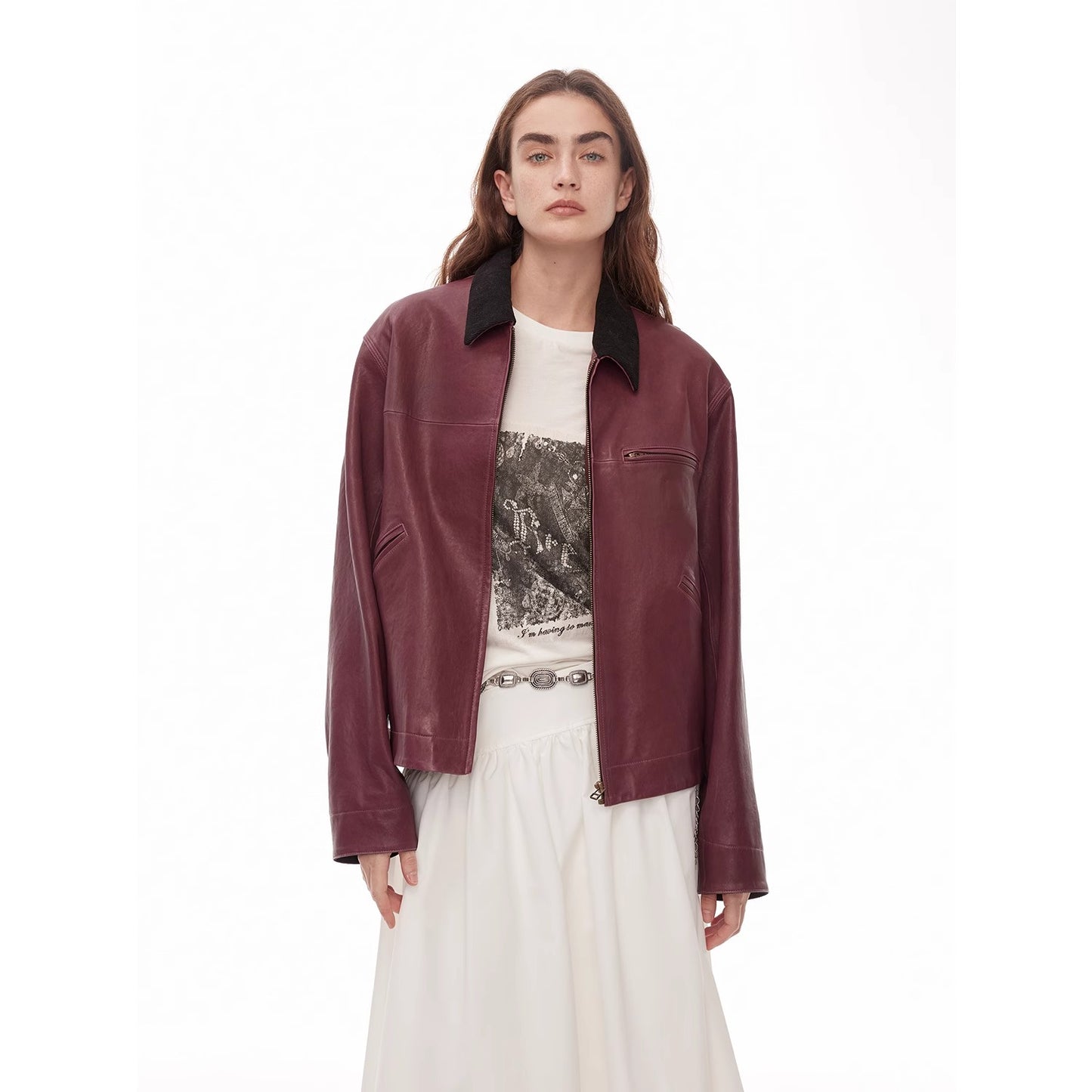 “Light Chaser” High Street Casual New Zealand Imported Wide Shoulder Genuine Leather Workwear Jacket Leather Jacket Autumn