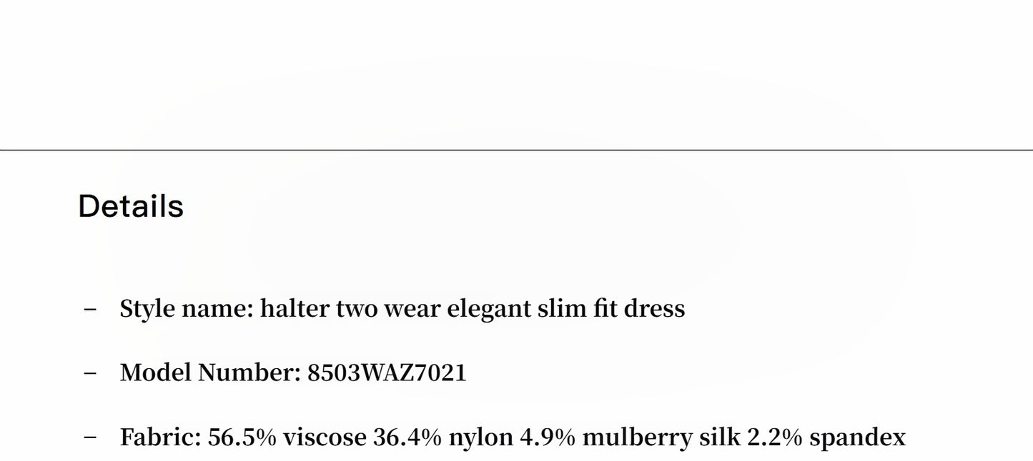 Silk blended/U-neck two-way wear smooth and silky skin-friendly elegant slim  tencel dress for women