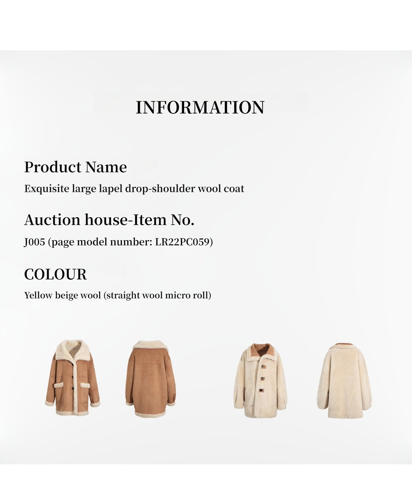 “Makino Tour ”Pure Wool And Artificial Compound Suede Shearling Coat