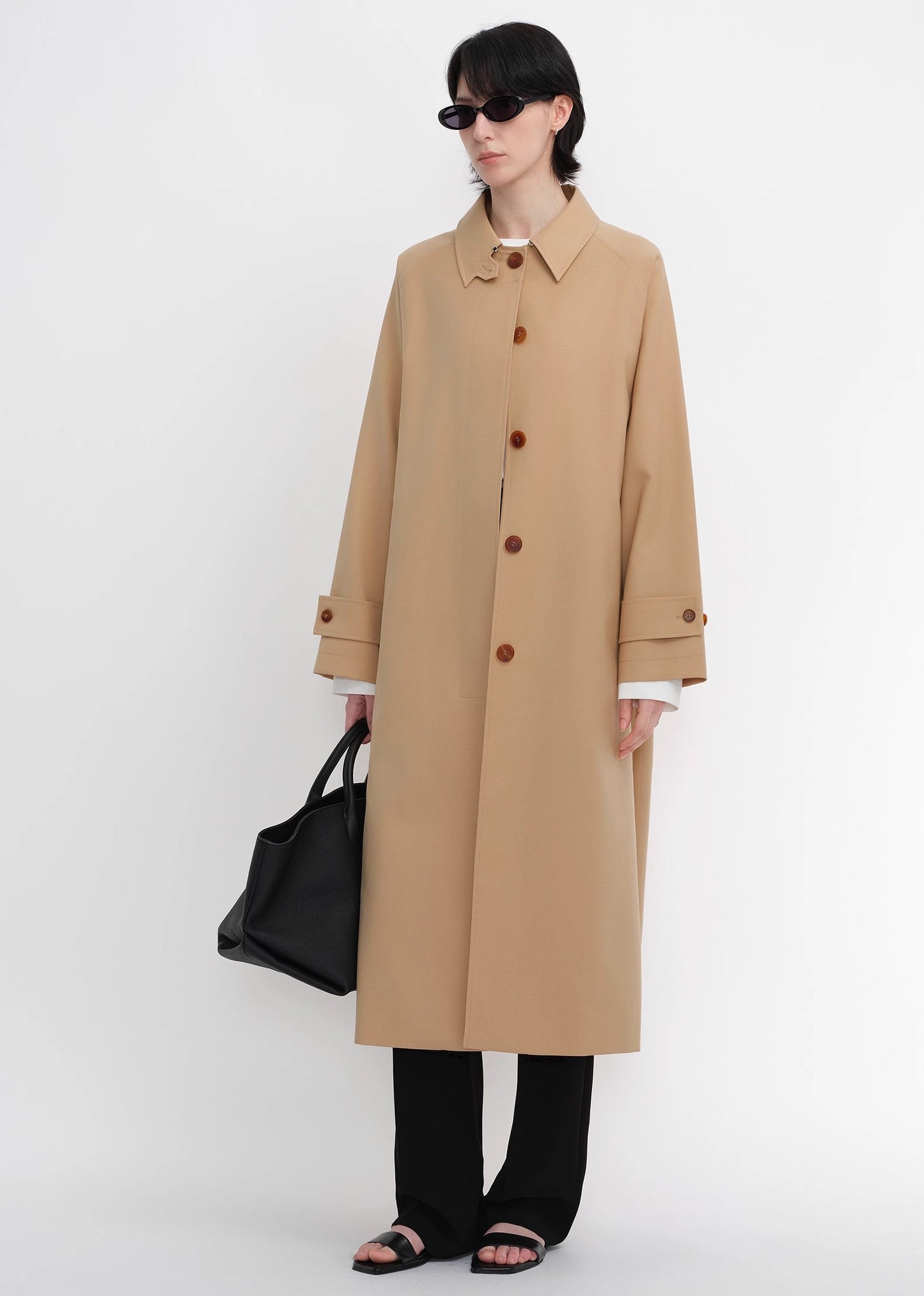 Mid-length trench coat high-end British style coat