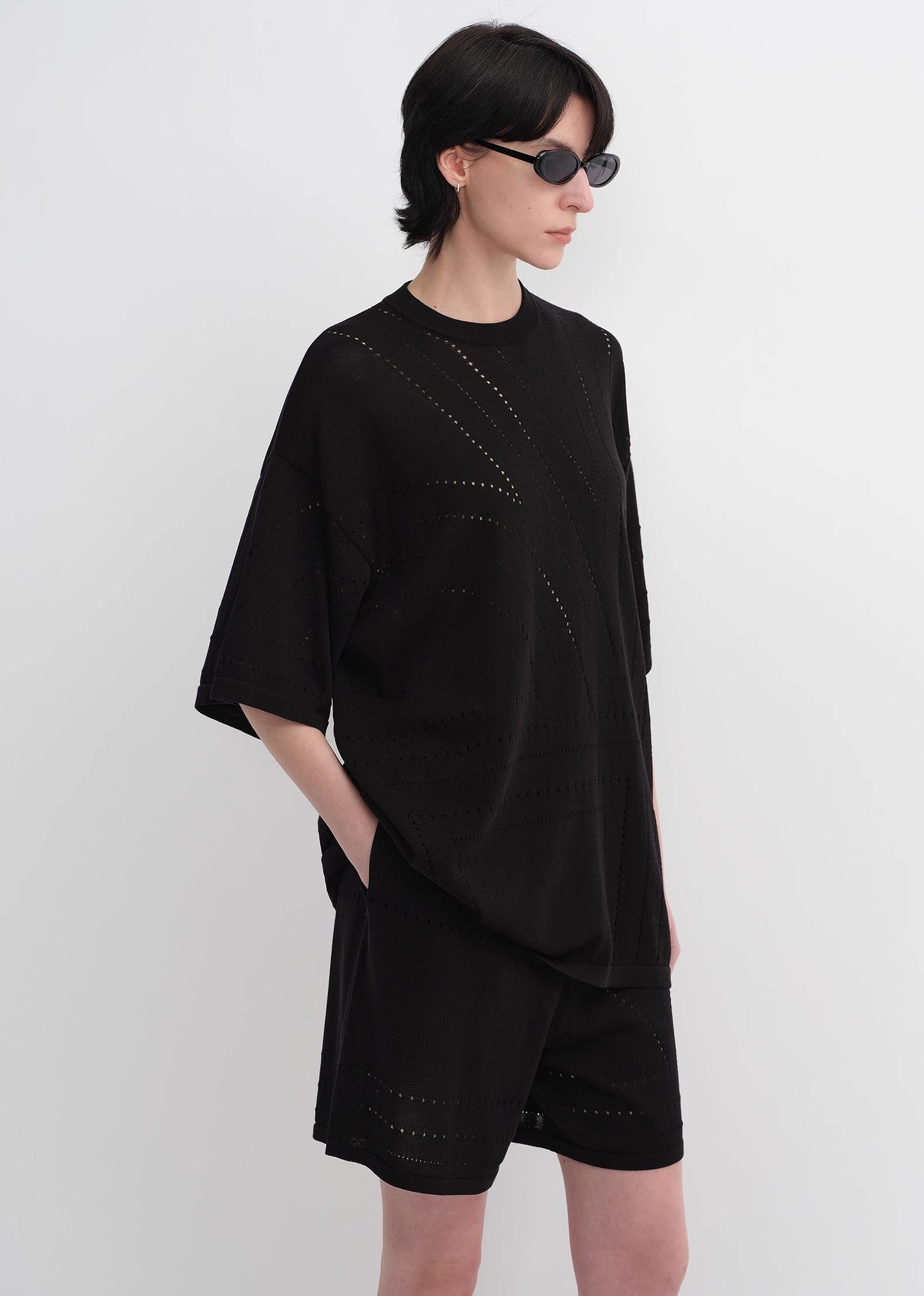 Customized Acetate Cotton Geometric Linen Knitted Suit