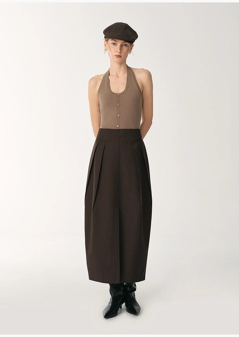 German Yangzi 48S machine washable wool all-match halter neck jumpsuit for women