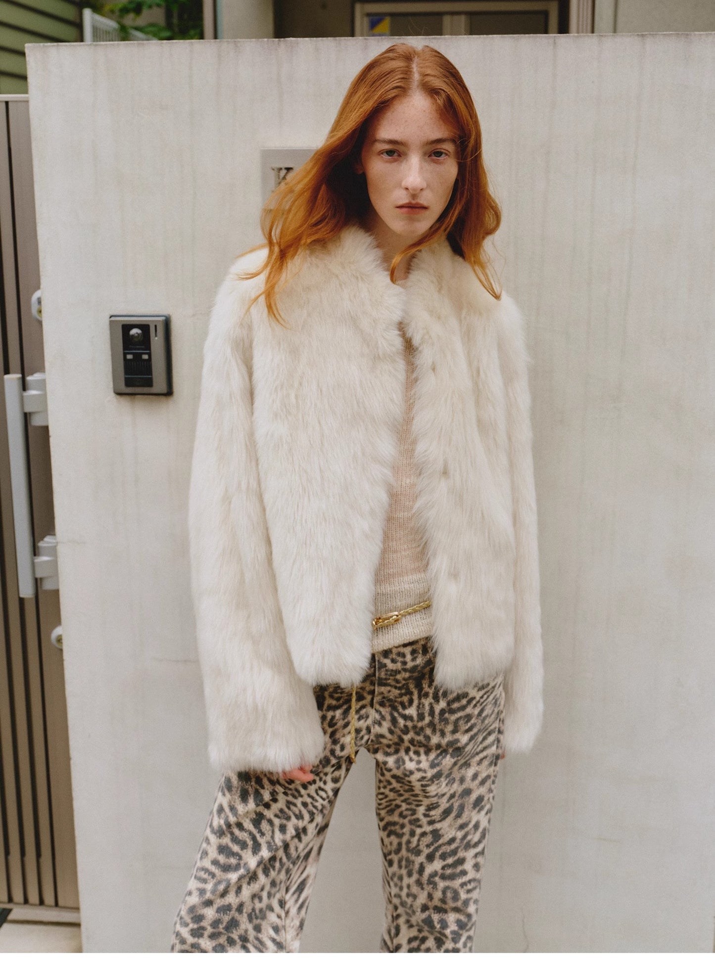 "Healing Eros" casual stand-up collar short Tuscany sheepskin fur coat winter