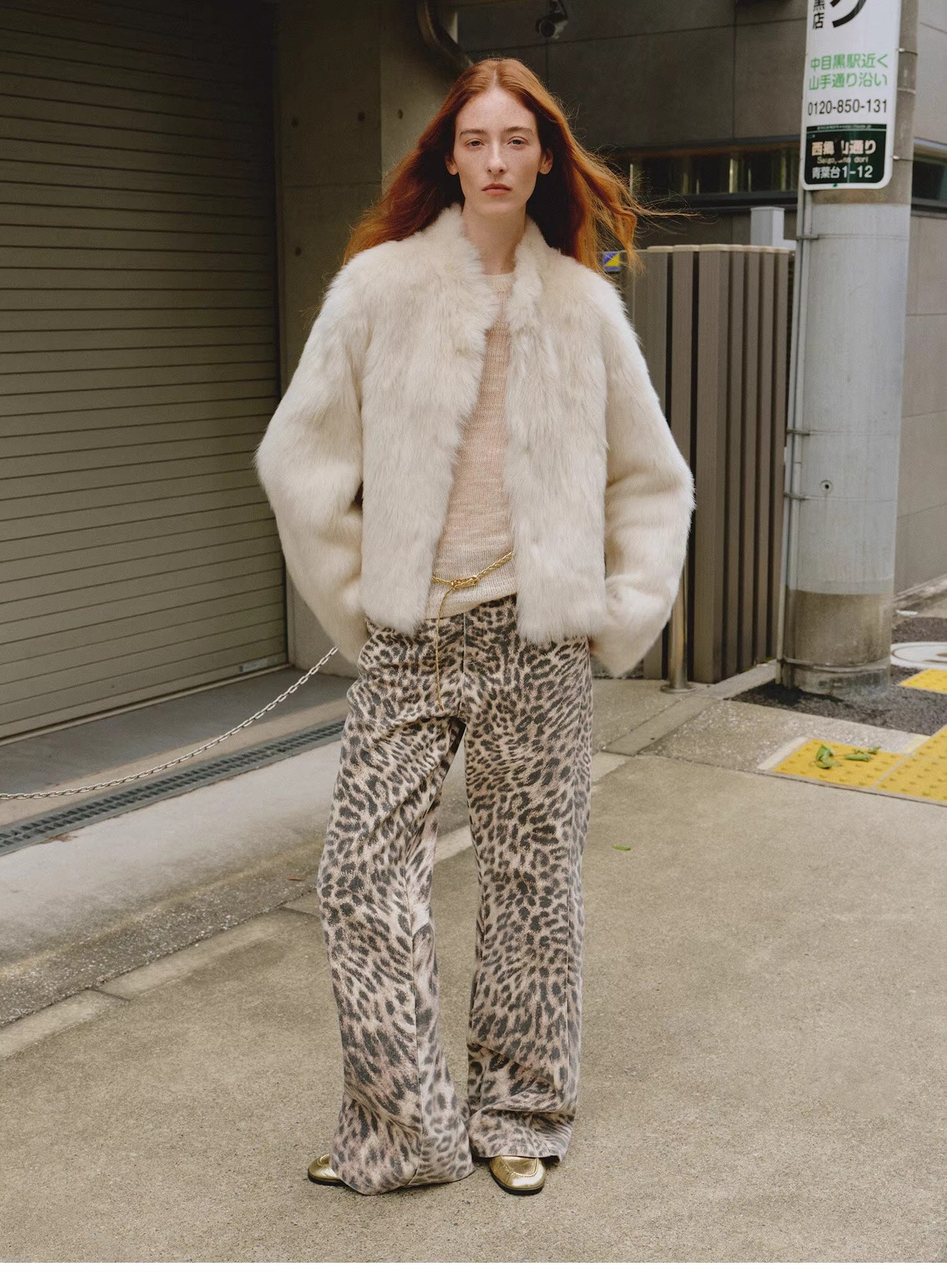 "Healing Eros" casual stand-up collar short Tuscany sheepskin fur coat winter