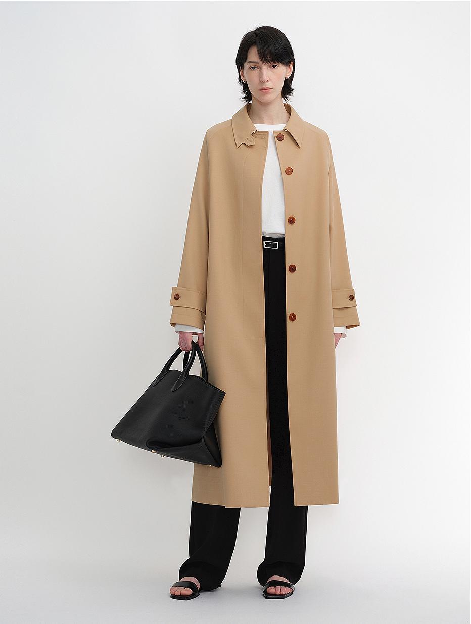 Mid-length trench coat high-end British style coat