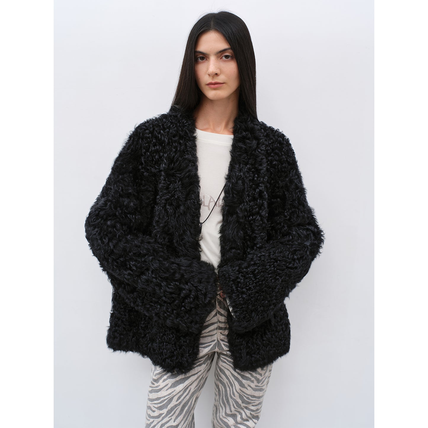 My Little Curly Imported Tuscan Black Sheepskin Jacket