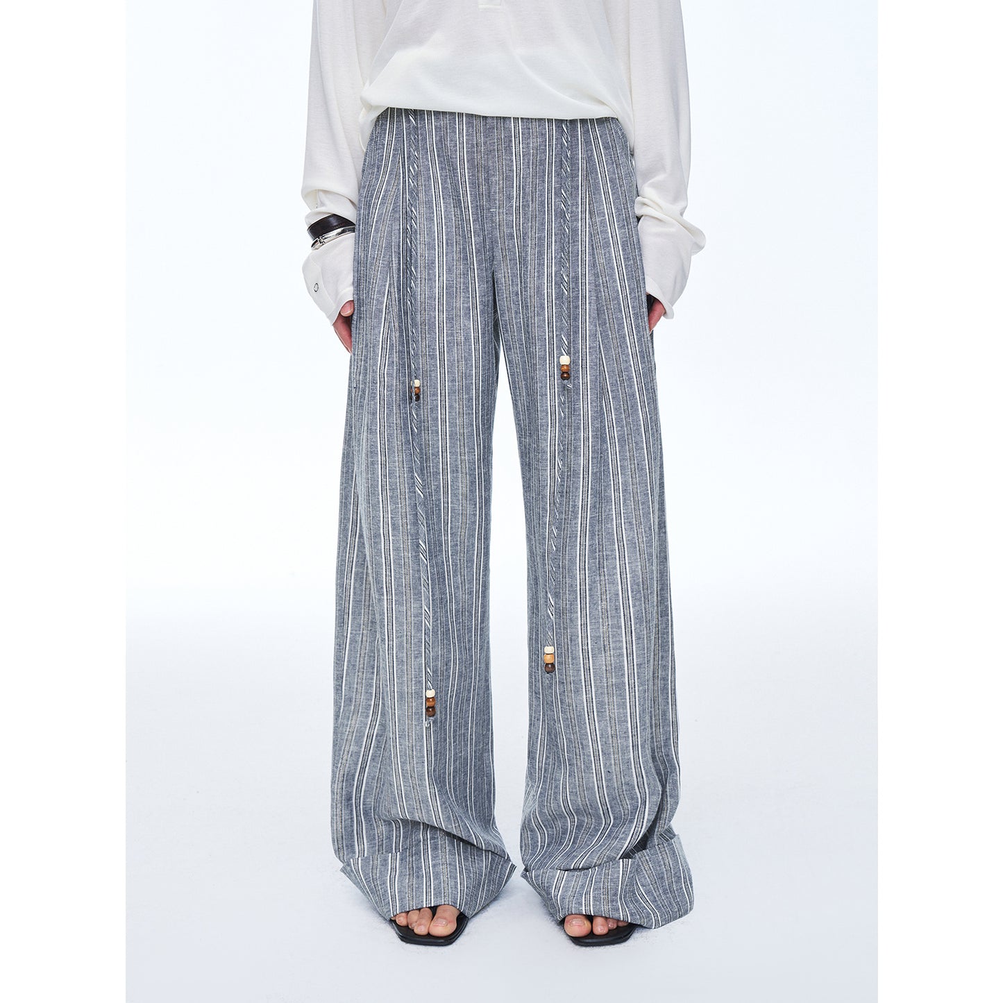 "Free Afterglow" Retro style linen wide-leg casual pants