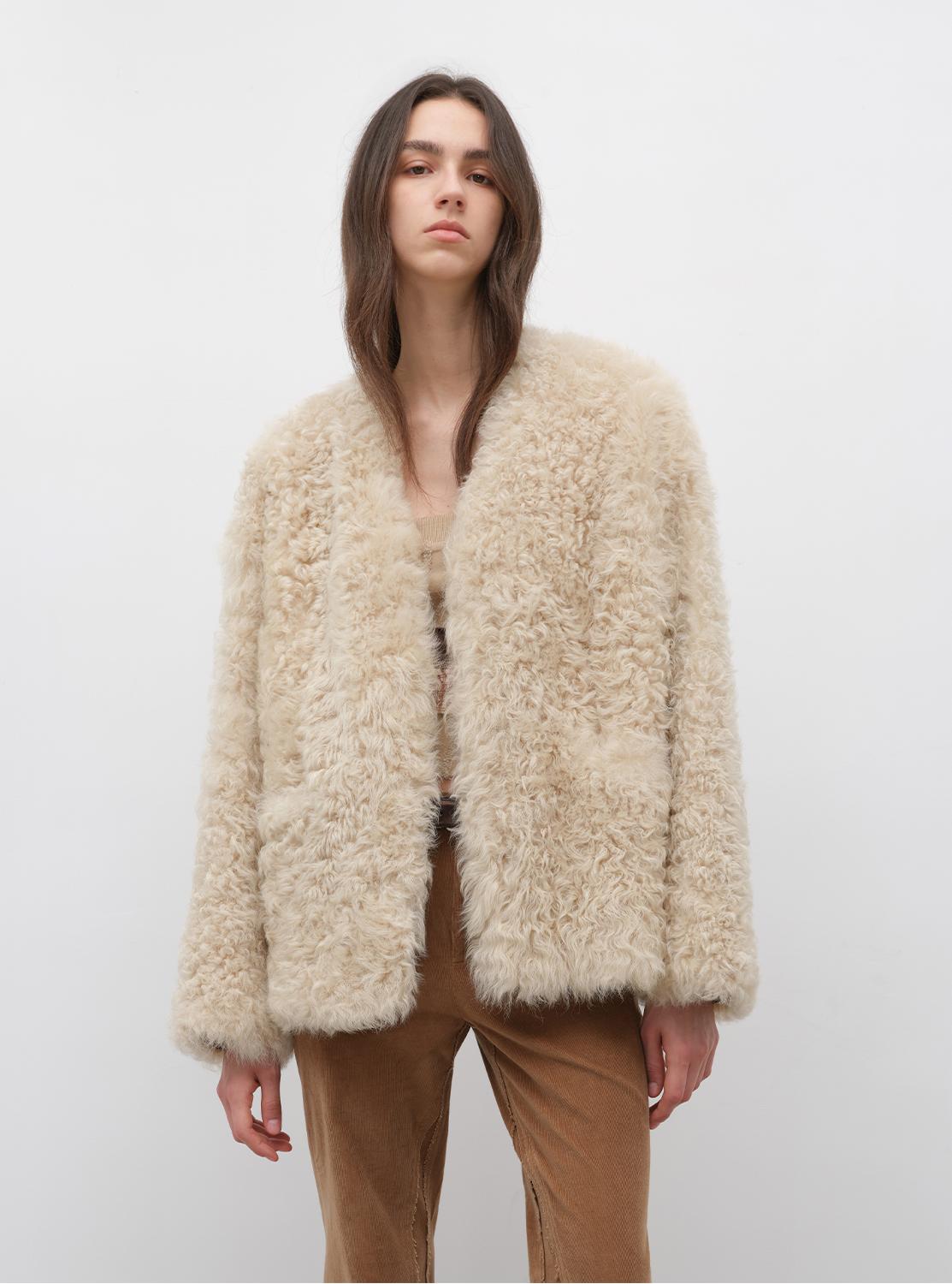 My Little Curly Imported Tuscan Black Sheepskin Jacket