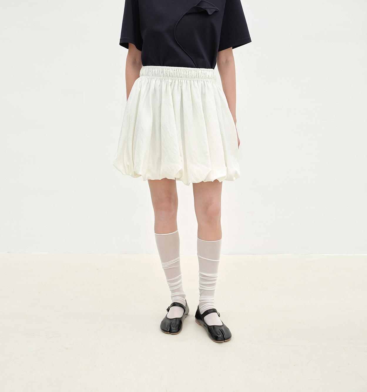 "Bubble Park" elastic waist three-dimensional flower bud new skirt
