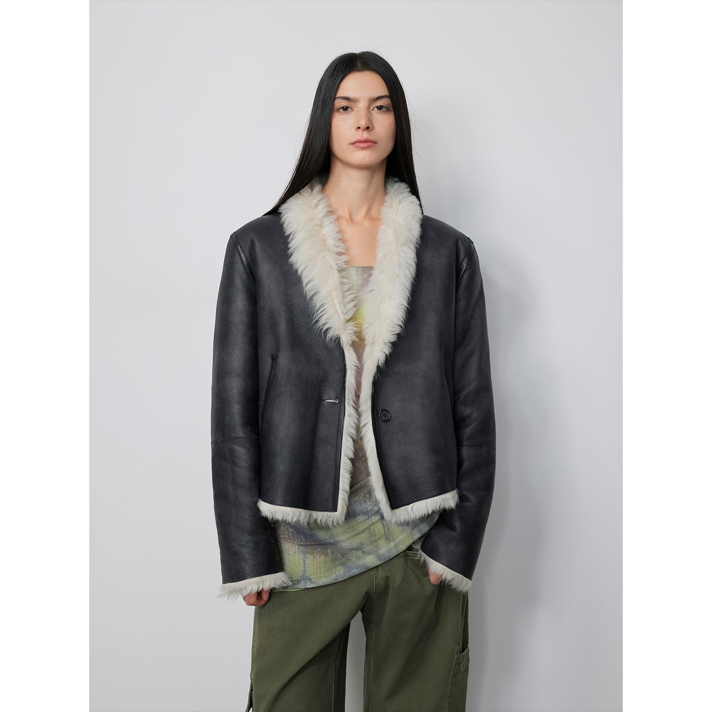 Beethoven's Night Reversible Standing Collar Tuscan Sheepskin Coat