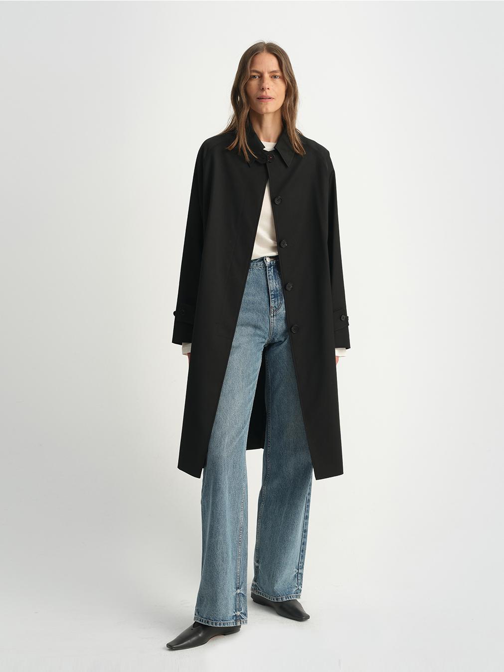 Mid-length trench coat high-end British style coat