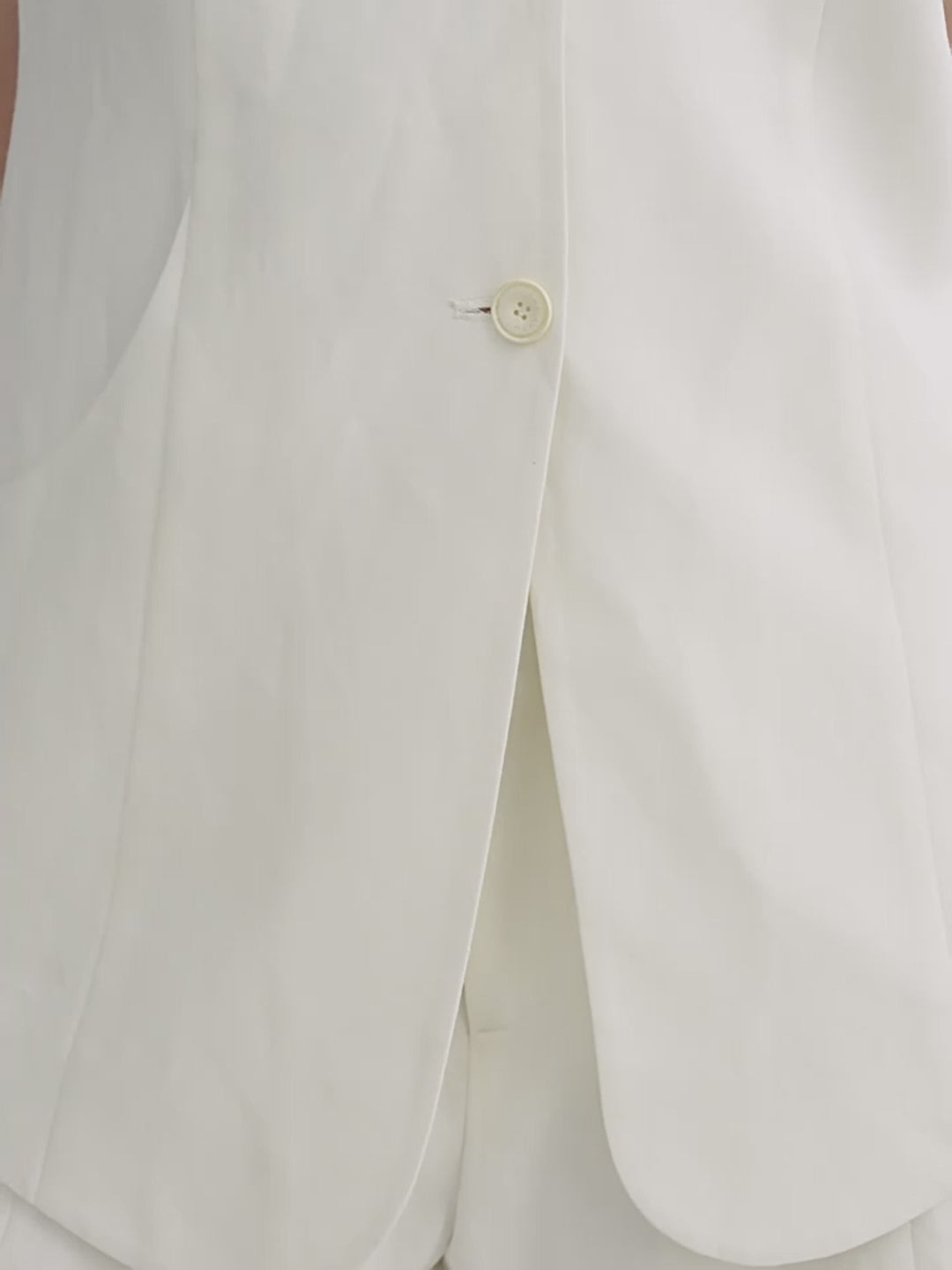 Mulberry silk linen V-neck vest summer suit for women