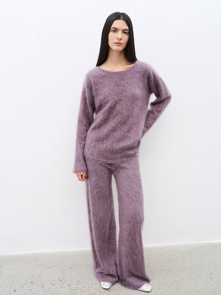 
                  
                    "Half-Ripe Winter" Cashmere Comfortable Loose-Fit Crewneck Sweater and Straight-Leg Knit Pants Set
                  
                