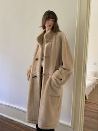 Dreamer Stand Collar Casual Imported Merino Long Sheepskin Jacket