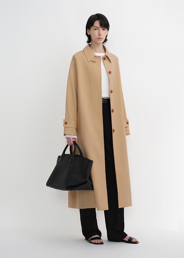Mid-length trench coat high-end British style coat