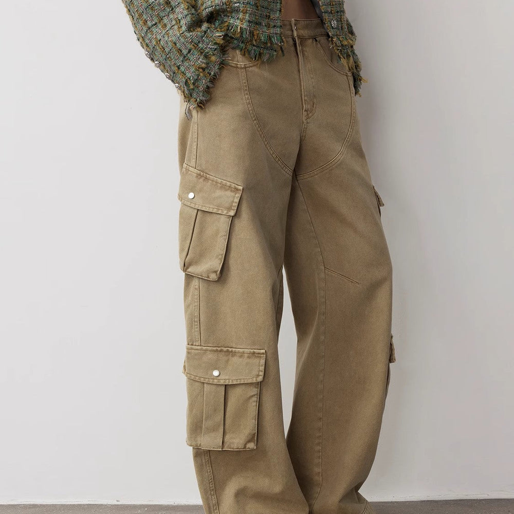 
                  
                    "Nostalgic Wasteland" Heavy Washed Personalized Distressed American Streetwear Large Pocket Cocoon Jeans
                  
                