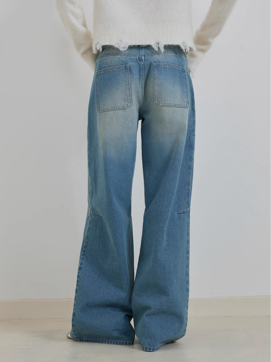 Cube Street Vintage Washed Cotton Low Rise Straight Jeans