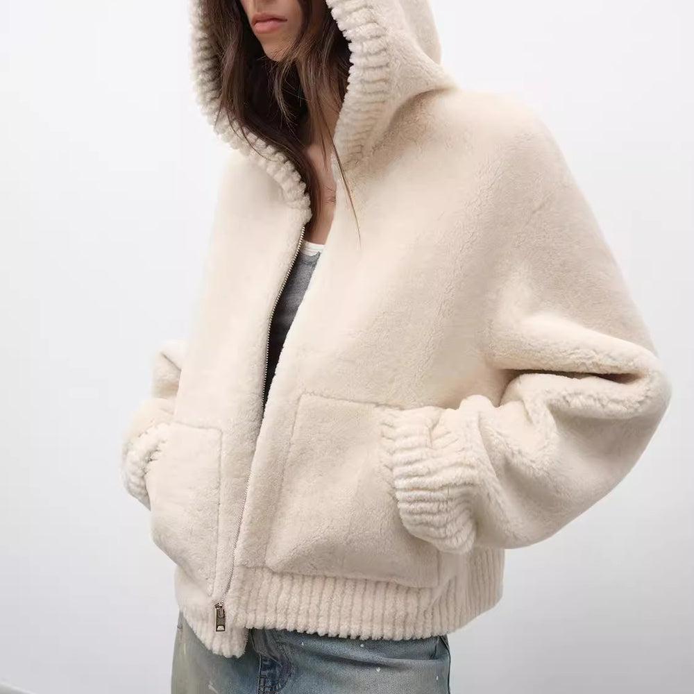 
                  
                    Bad boy hooded merino sheepskin jacket
                  
                