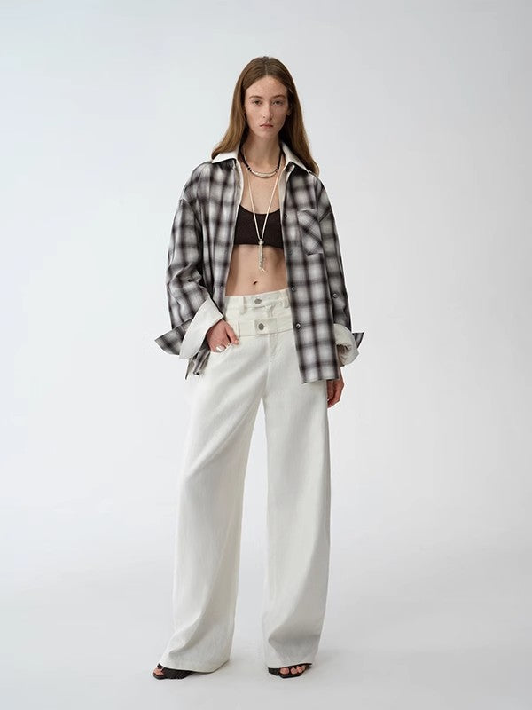"Weiss Love Letter" Old Money Style Linen Cut Scimitar Pants