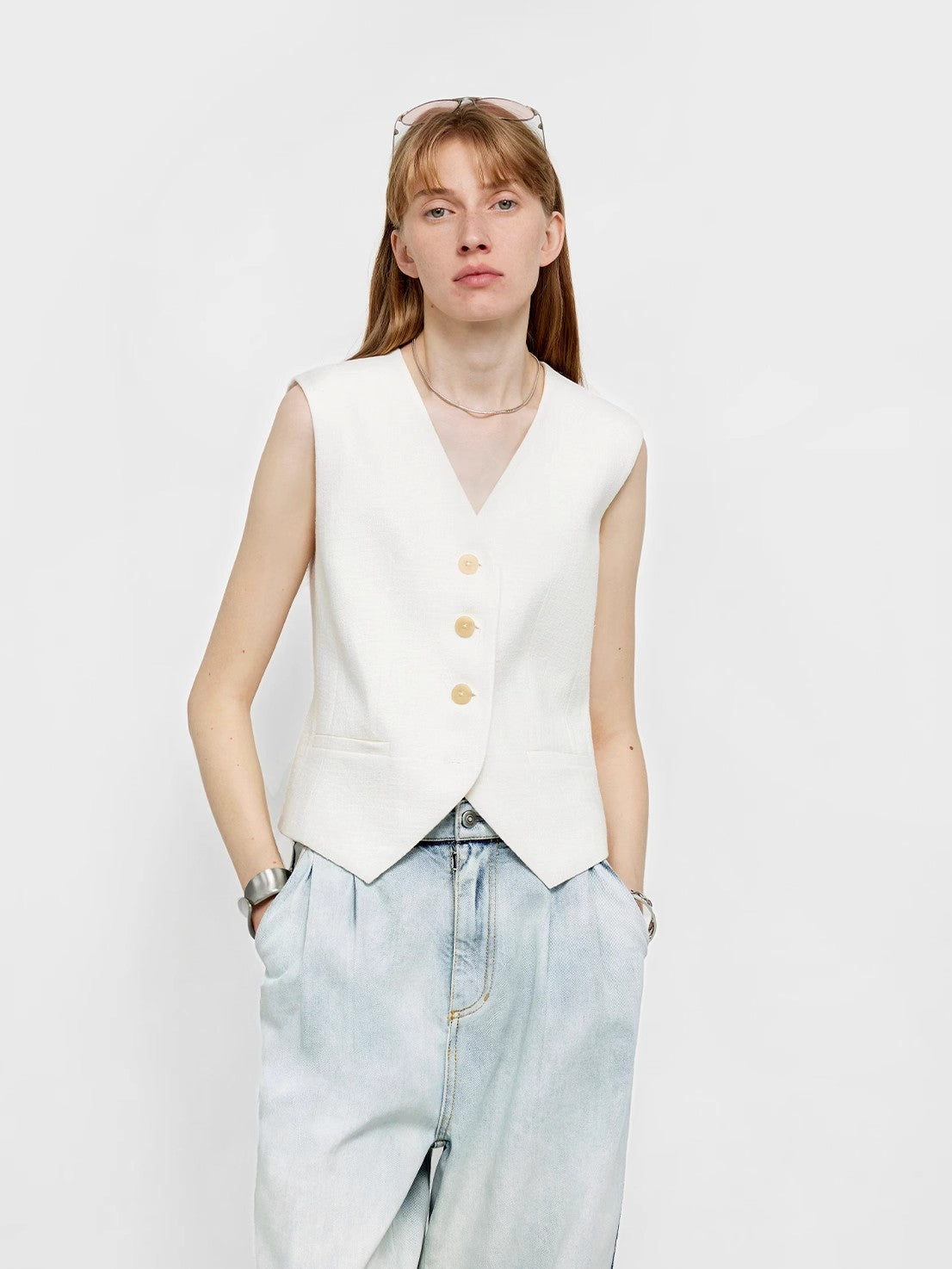 "Diary of an Old Friend" Customized Breathable Ramie Oversize Suit Vest Set