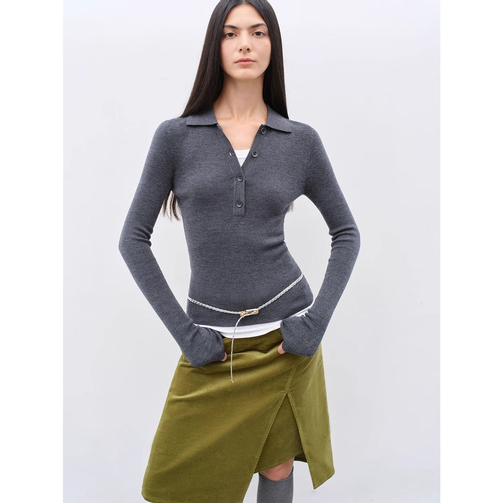 "Effortless Knit"Imported Yangtze 2S 30-Count Merino Wool Polo Neck Sweater for Autumn/Winter