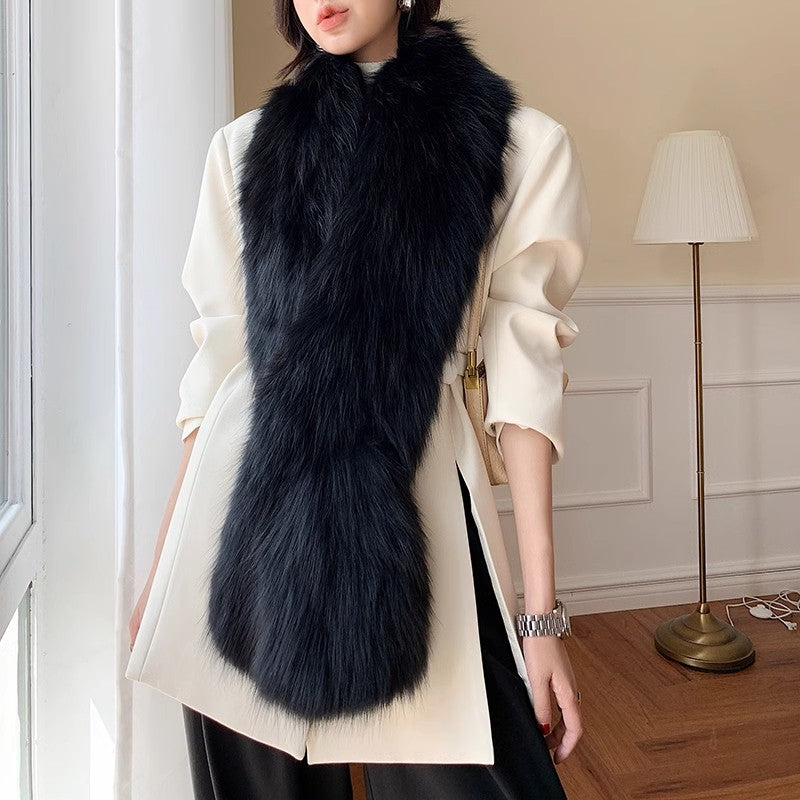 
                  
                    Fox Fur Scarf Extra Long Braided Fur Collar Autumn and Winter Warmth Extra Long Real Fur Scarf Women
                  
                