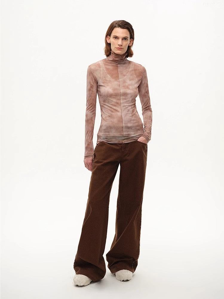 
                  
                    [FF×JW Rich Dusk] Exquisite and fashionable mesh rendering high collar T-shirt bottoming shirt set
                  
                