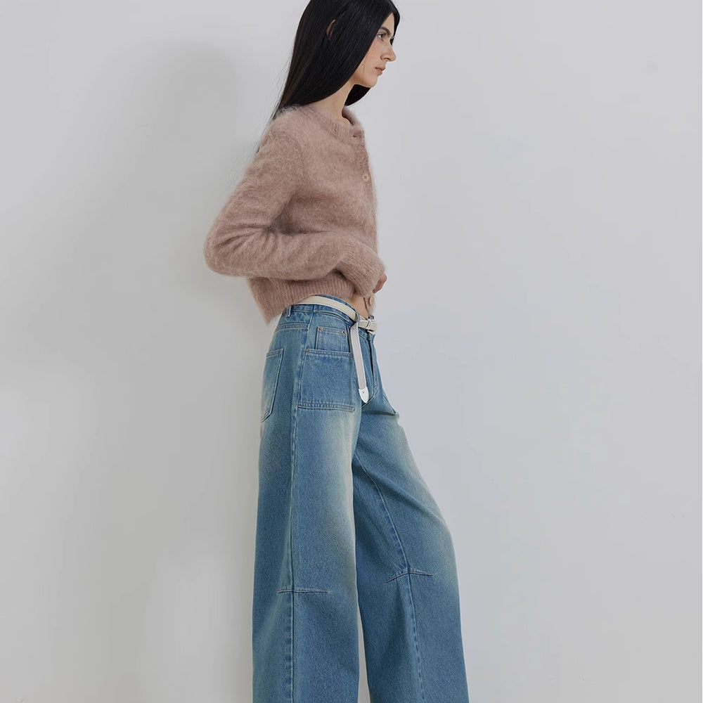 
                  
                    Cube Street Vintage Washed Cotton Low Rise Straight Jeans
                  
                