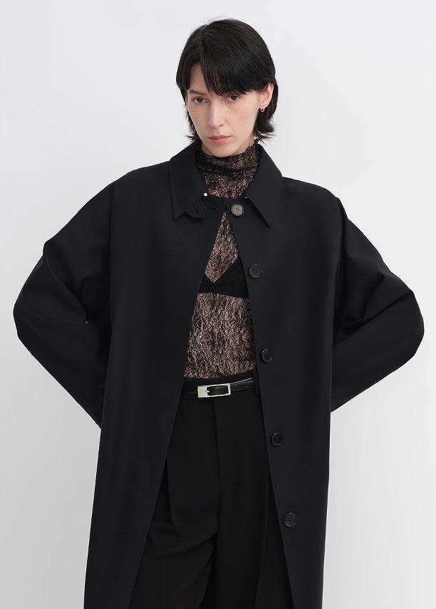 Mid-length trench coat high-end British style coat