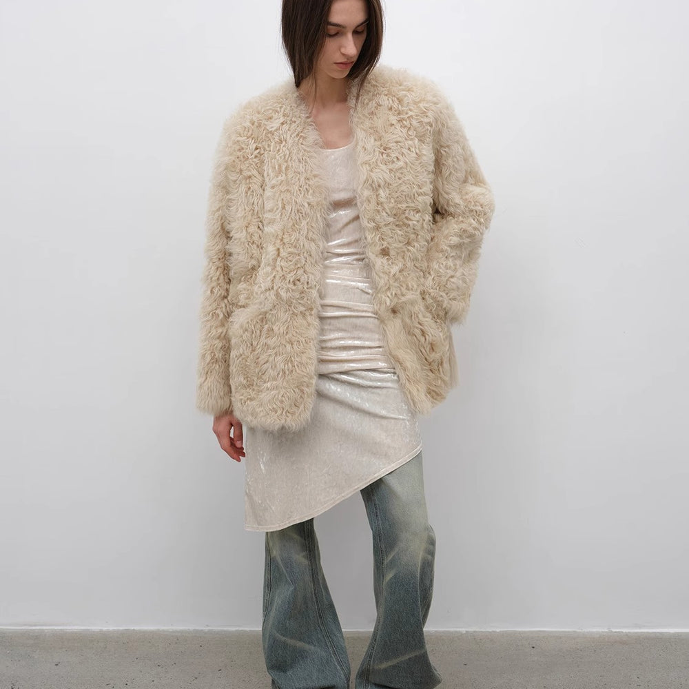 
                  
                    Castle Dusk Fashionable Casual V-neck Italian Tuscan Sheepskin Coat
                  
                