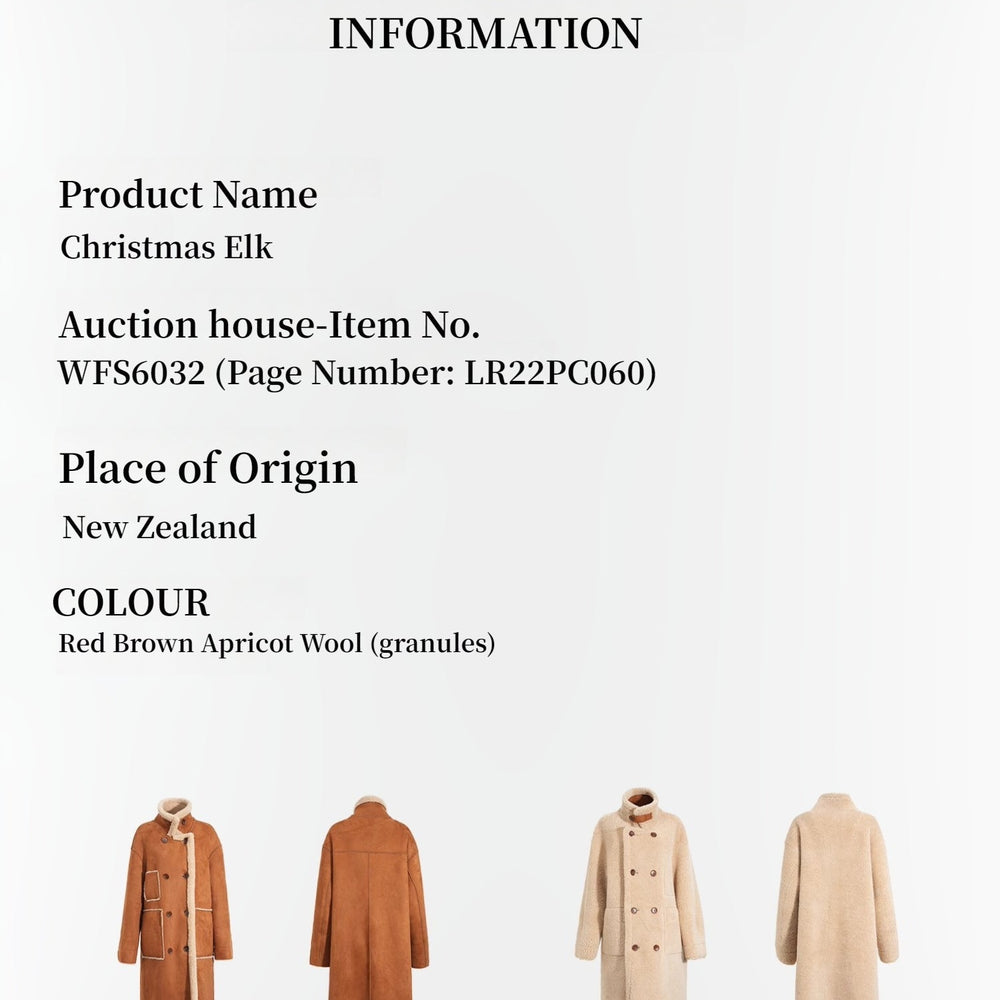 
                  
                    “Christmas Elk” Reversible All-wool And  Artificial Compound Suede Long Shearling Jacket
                  
                