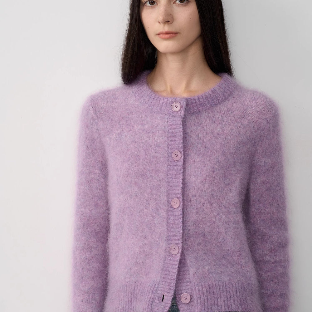 
                  
                    "Relaxation Notes" High-Proportion Mohair Knit Cardigan Women's Loose Short Round Neck Sweater Jacket
                  
                