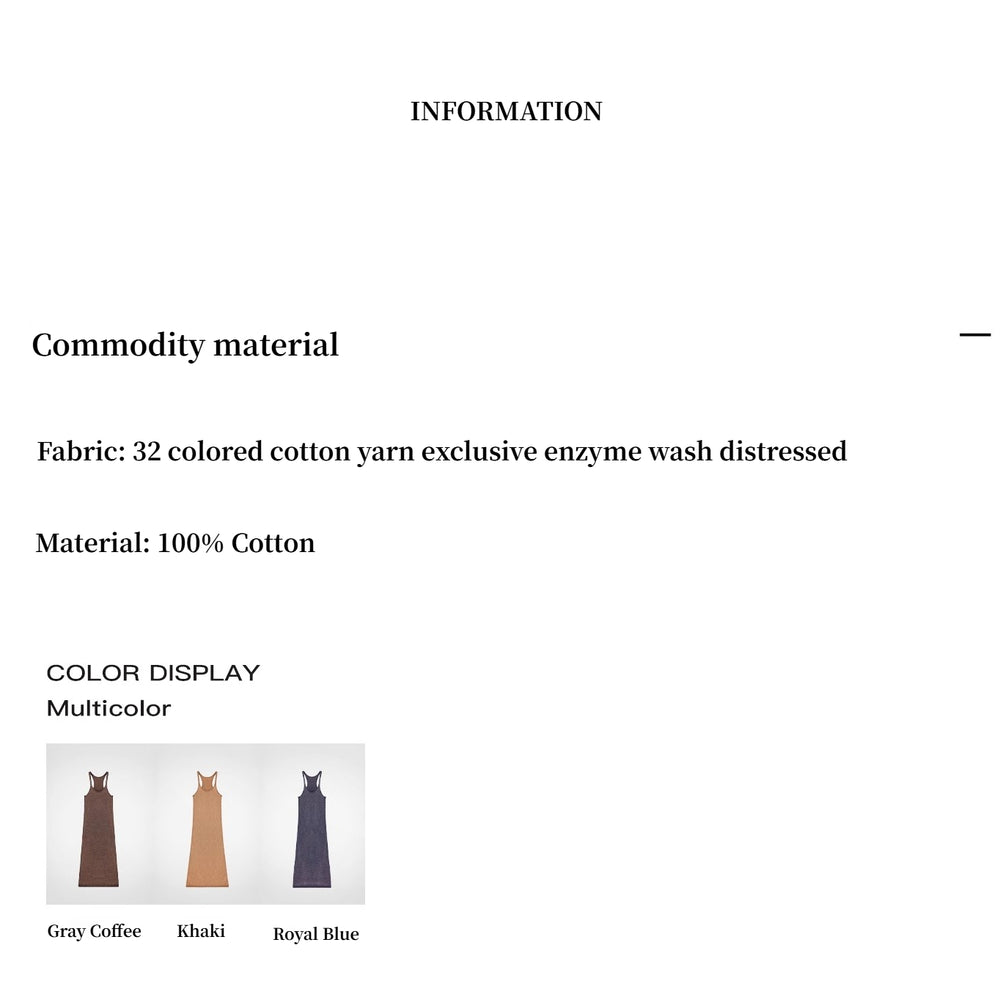 
                  
                    "Cool Girl Recipe" Luxury brand exclusive ferment-washed distressed vest dress
                  
                