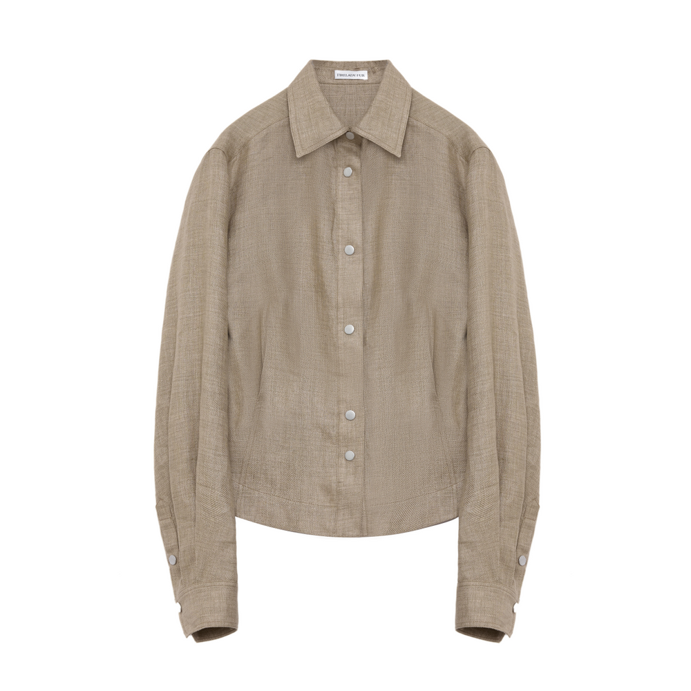 
                  
                    "Berlin Afternoon Tea" Refreshing breathable twill linen deconstructed silhouette old money style waist shirt top
                  
                