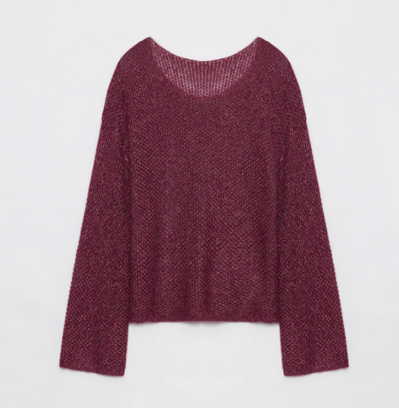 
                  
                    "Sparkling Spring" Mohair Blended Fancy Yarn Boat Neck Sequin Hollow Sweater Top
                  
                