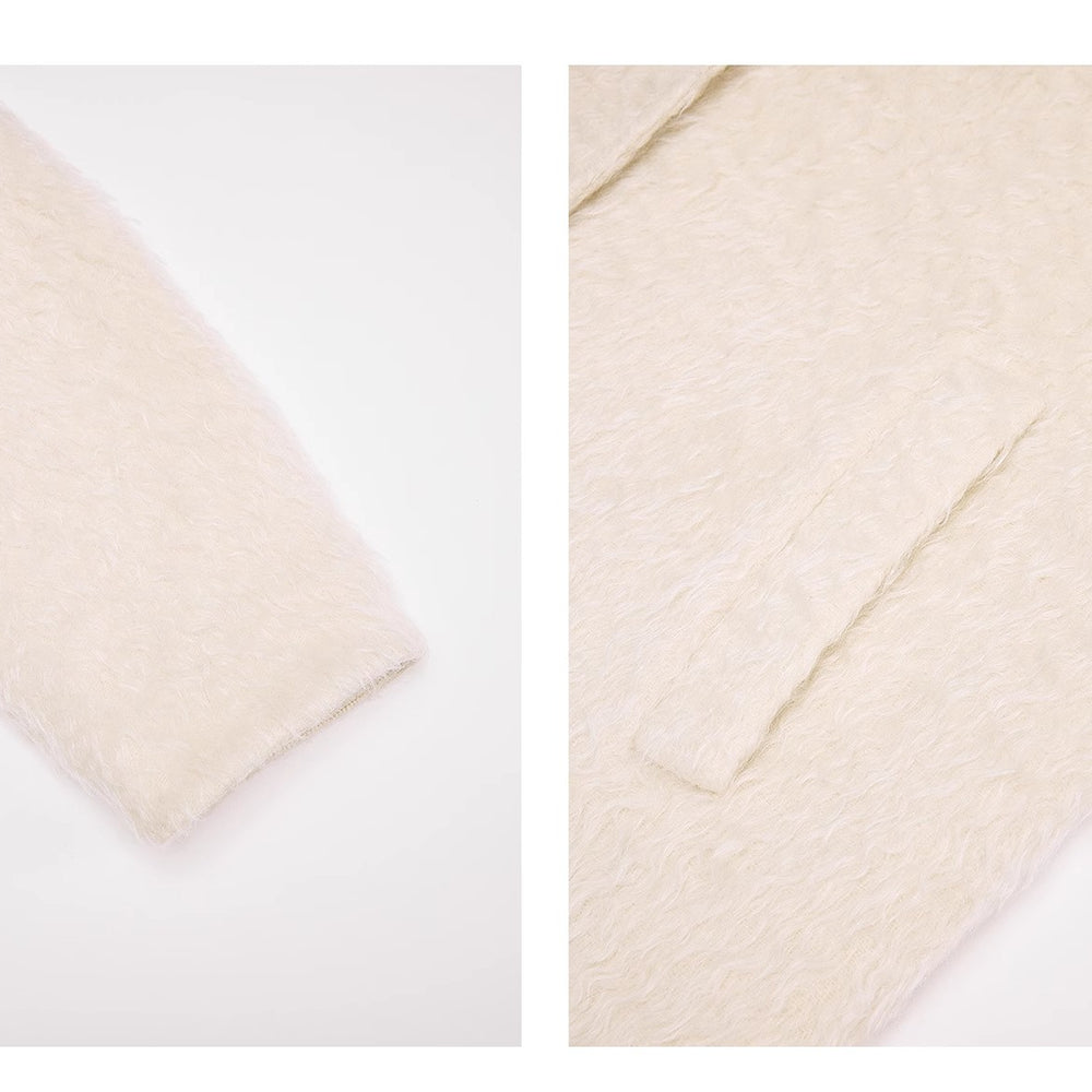 
                  
                    "Song of Snowland"Women's mohair wool stand collar coat autumn and winter loose woolen coat
                  
                