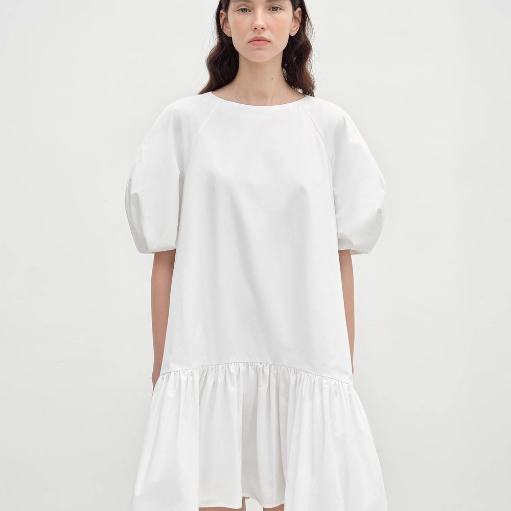 "Ailande" round neck puff sleeve temperament dress for women summer