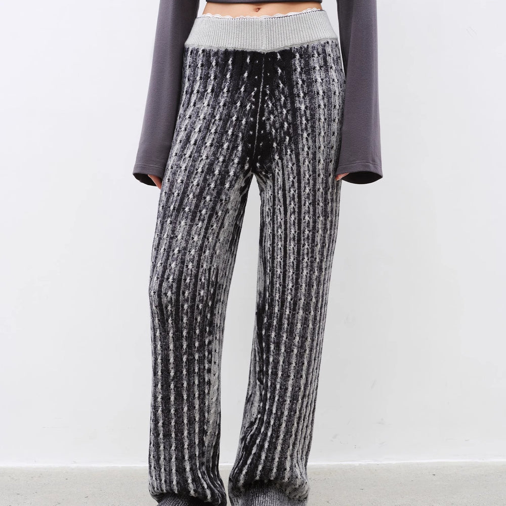 
                  
                    "Winter Date" fashionable slim silhouette permeation printing and dyeing process loose knitted straight pants
                  
                