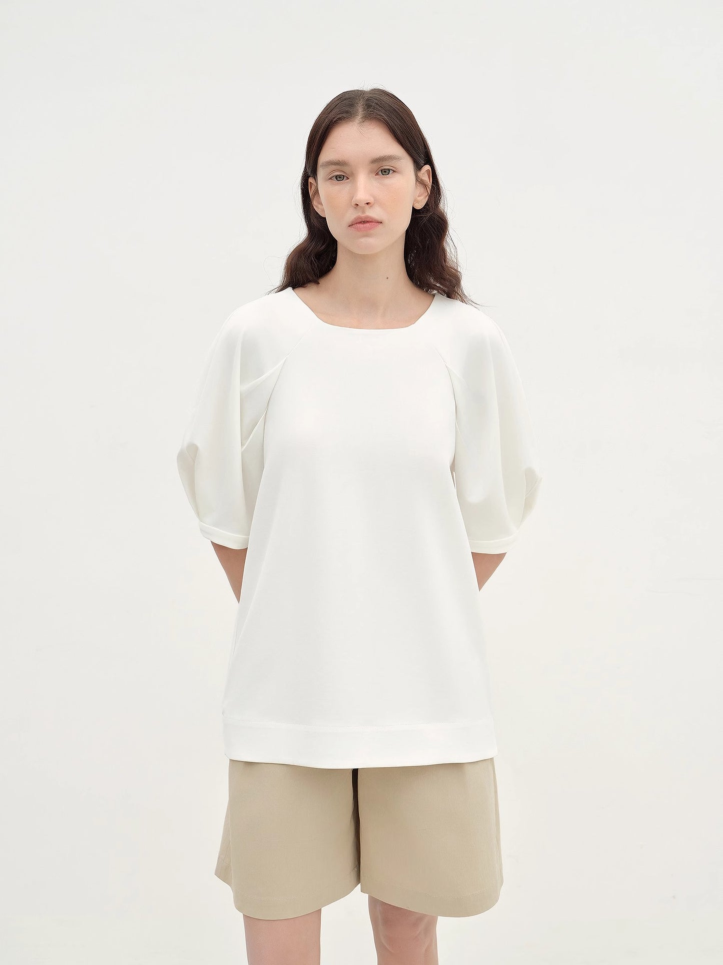 "Sleep Journey" puff sleeve straight short sleeve