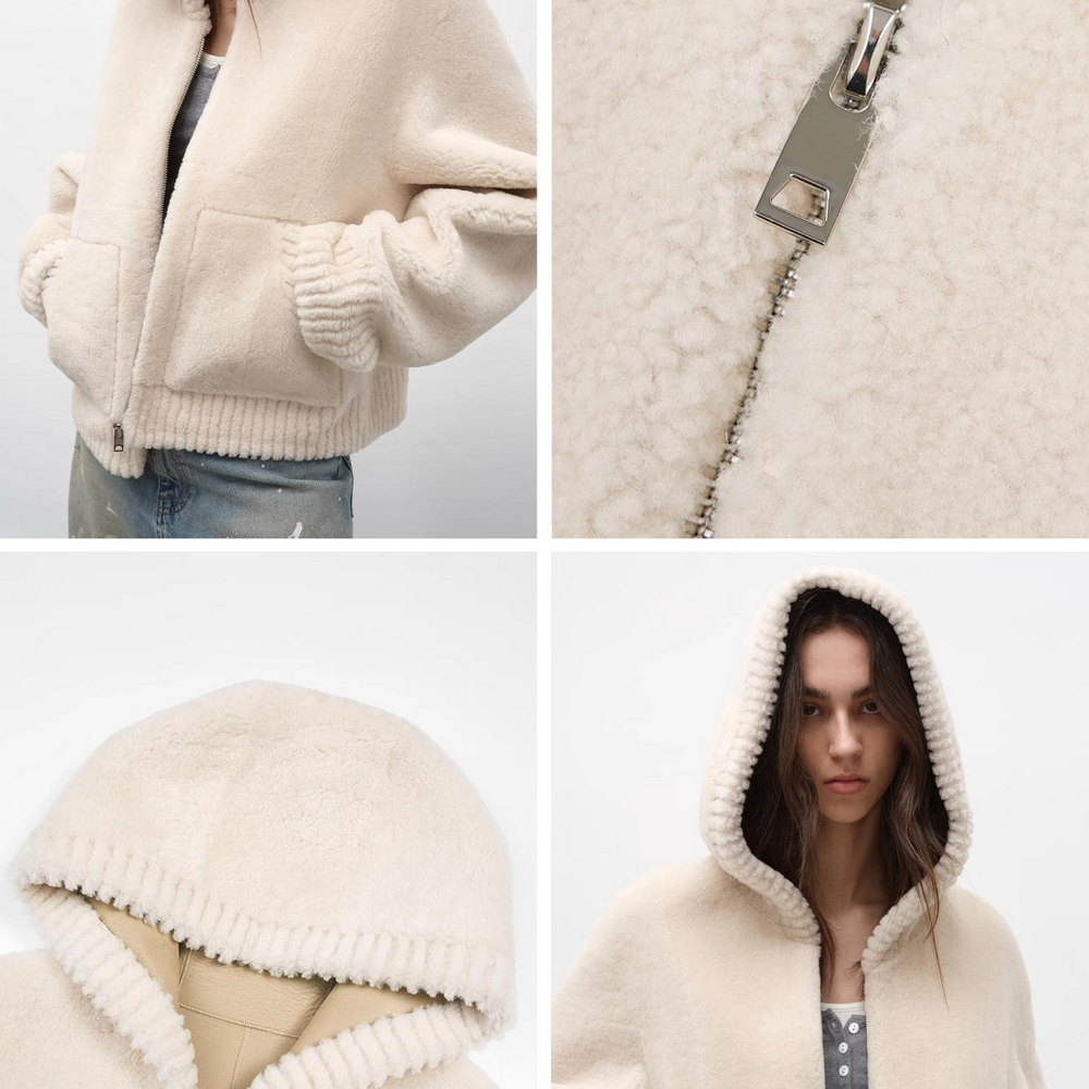 
                  
                    Bad boy hooded merino sheepskin jacket
                  
                