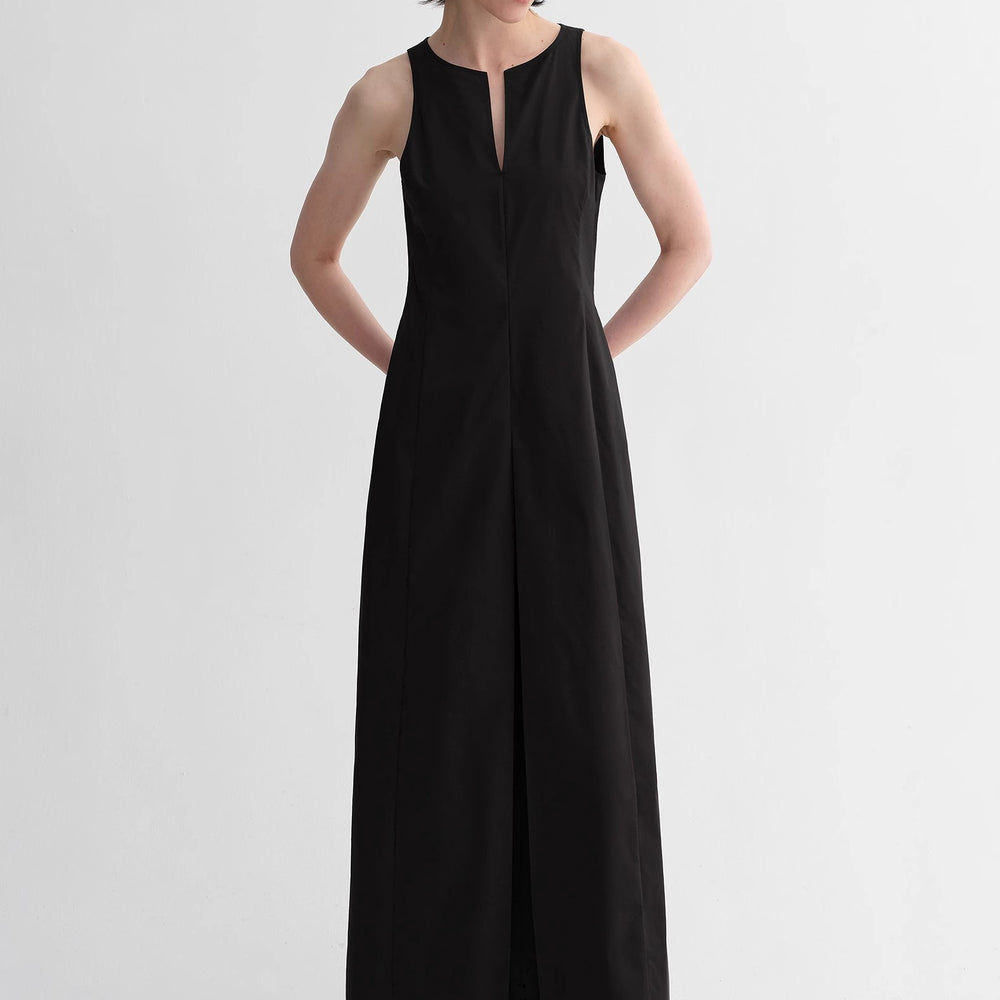 
                  
                    Micro-cocoon-shaped I-shaped pleated V-neck commuting slim-fitting split vest dress for women
                  
                