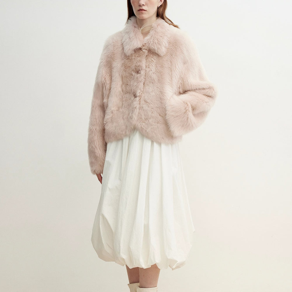
                  
                    "Autumn Secret" Pink Lapel Tuscan Straight Fur Sheepskin Short Jacket
                  
                