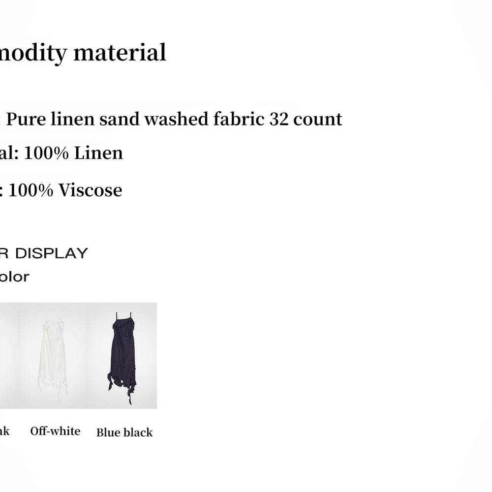 
                  
                    "Summer Whisper" Sand-washed Linen Sling Ruffled Irregular Fit Sling Dress
                  
                