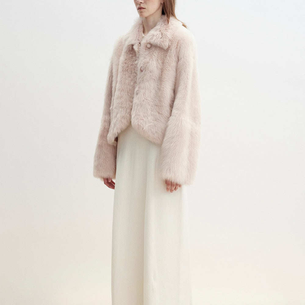 
                  
                    "Autumn Secret" Pink Lapel Tuscan Straight Fur Sheepskin Short Jacket
                  
                