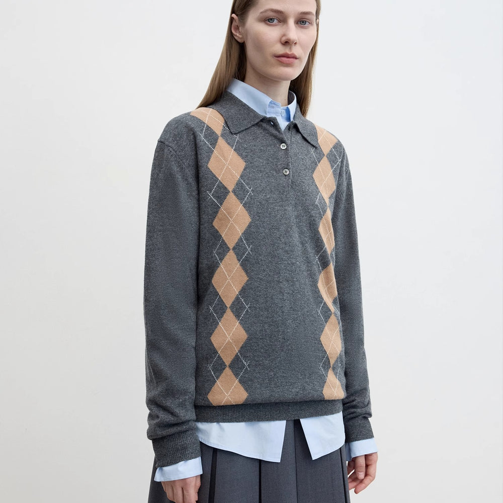 
                  
                    "Graduate" Machine Washable Wool Polo Neck Sweater Preppy Vintage Top
                  
                